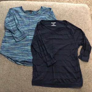 Bundle of two 3/4 length sleeve shirts